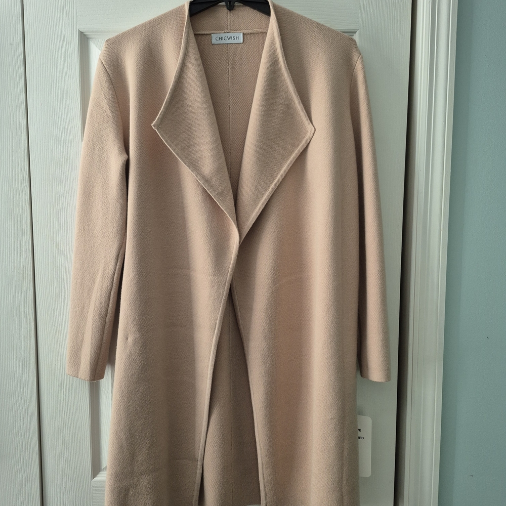 Chicwish Soft Beige Drape Coat